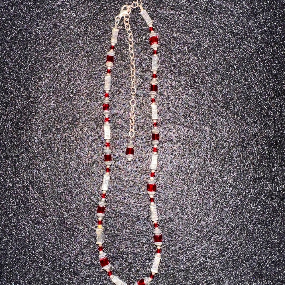 Hand crafted garnet stone necklace